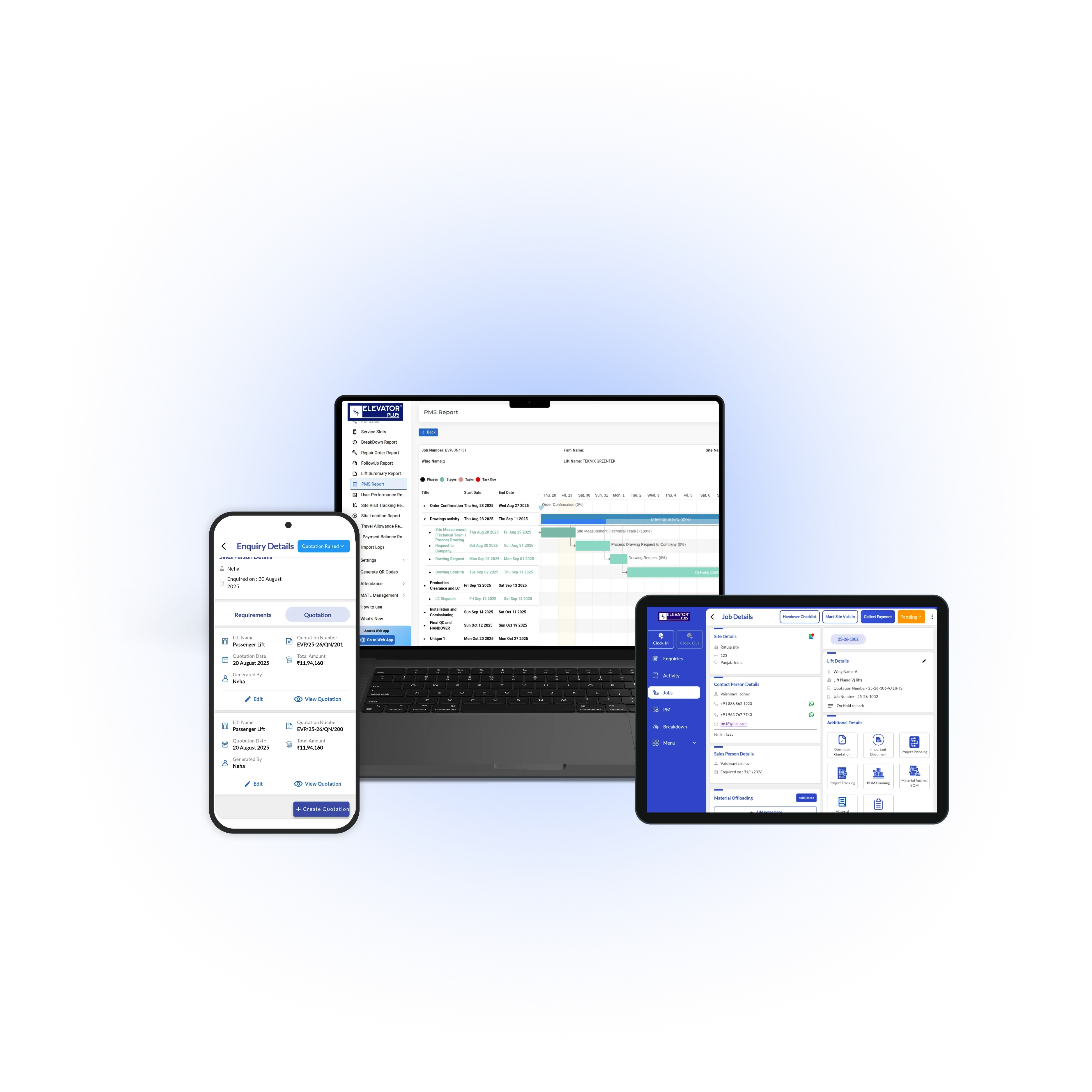 ElevatorPlus App on Multiple Devices